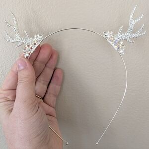 Elegant Silver Antler Headband